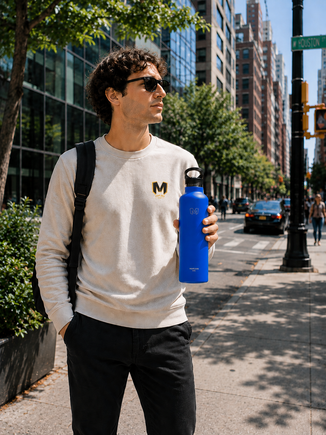 MARJAN 34oz Insulated Stainless Steel Water Bottle
