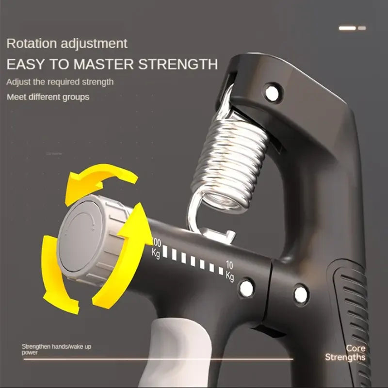 Marjan NYC Adjustable Digital Counter A-Type Gripper Exerciser Spring Finger Pinch Expander for Arm Strengthener Hand Grip