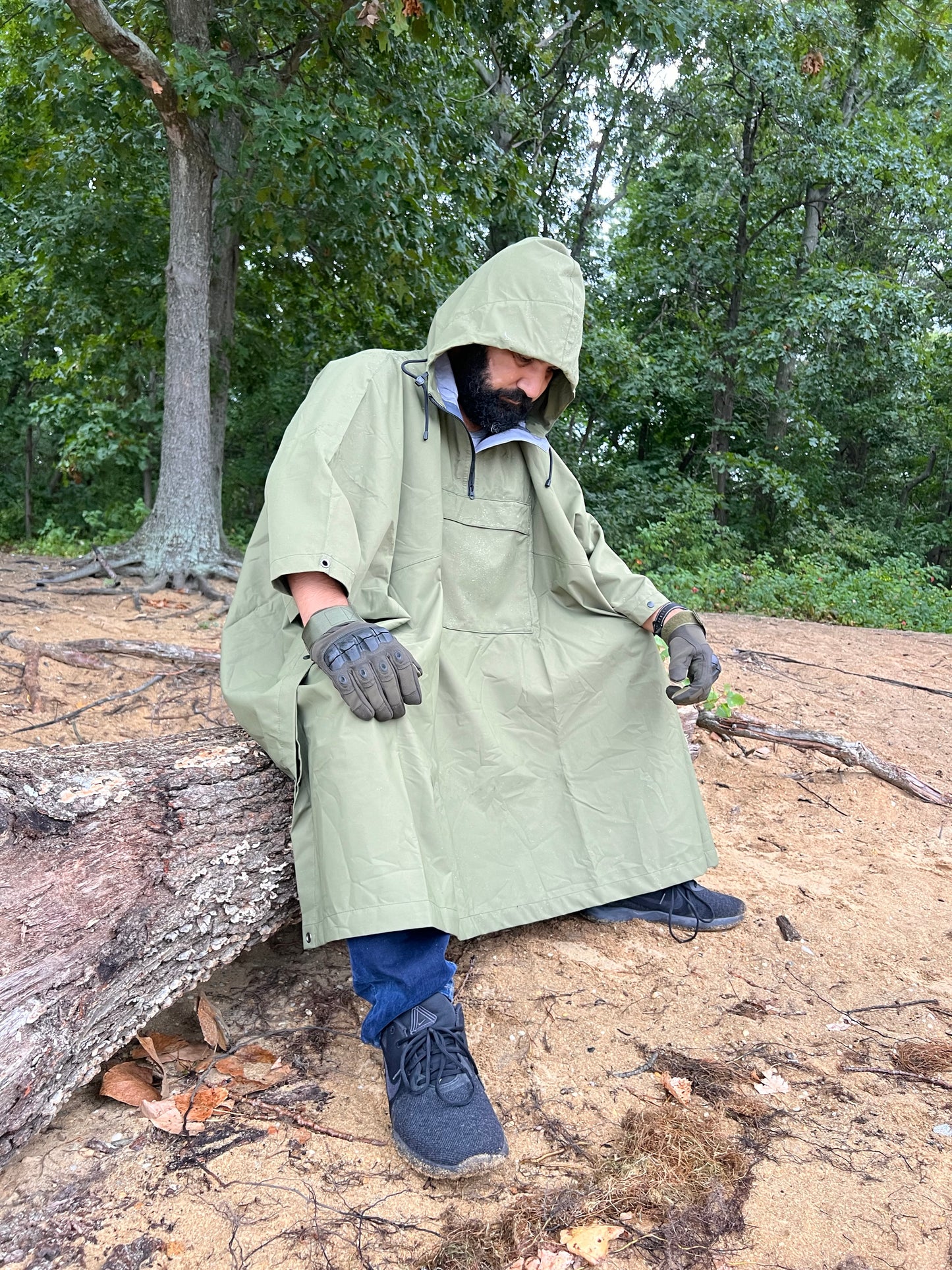 Multipurpose Waterproof Poncho: Survival Gear Emergency Shelter for Hiking Camping with Organized Pocket