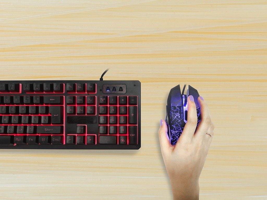 Home Illuminated Wired Backlight Desktop Gamer Gift 4 in 1 Computer Gaming Mouse Keyboard Headset Kits - marjan nyc inc
