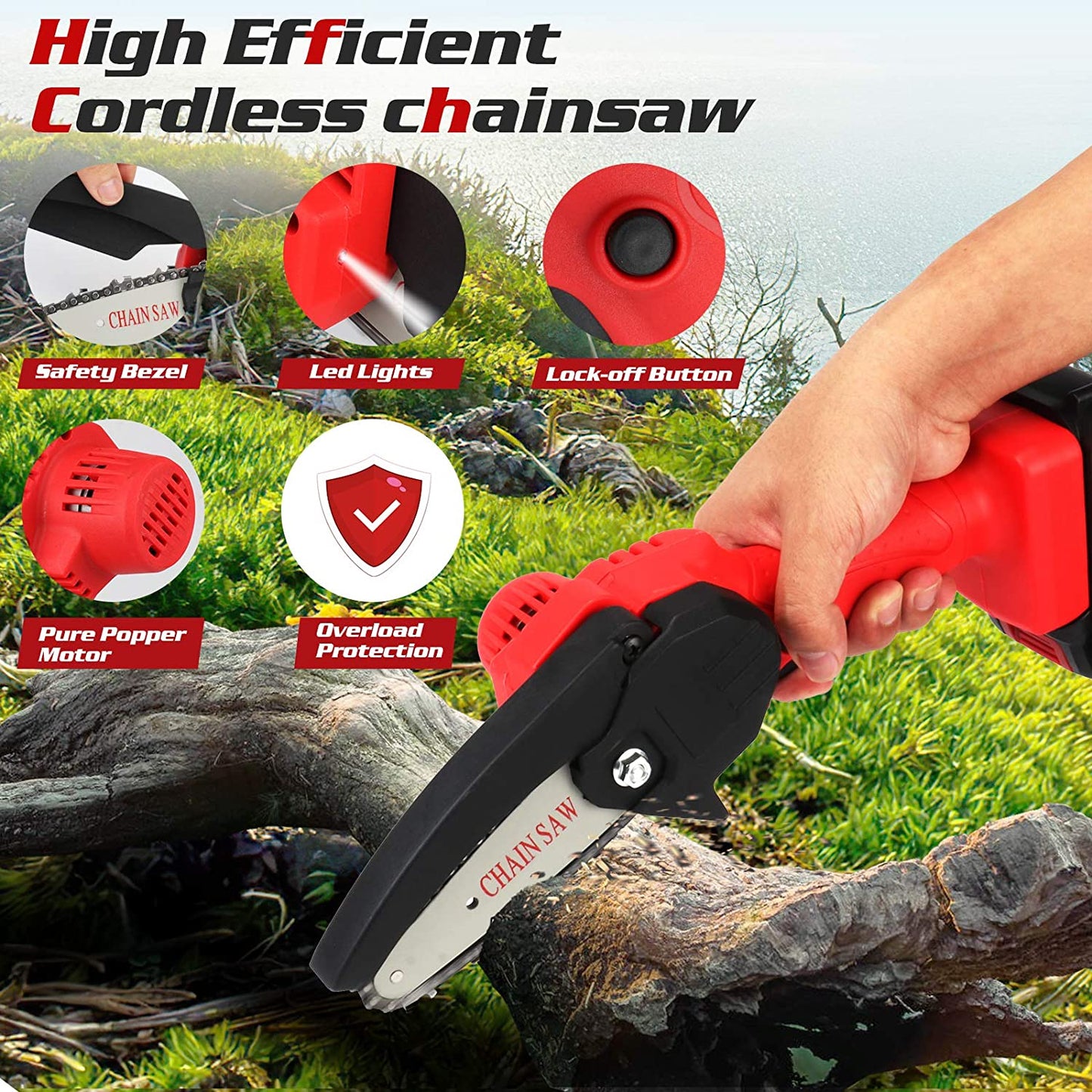 One Hand Electric 21V Chainsaw