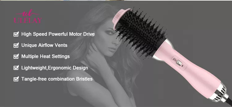 Marjan NYC 3 in 1 Hot Air Brush Hair Dryer Straightener Curler
