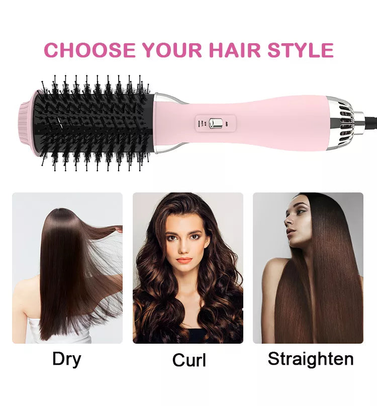Marjan NYC 3 in 1 Hot Air Brush Hair Dryer Straightener Curler