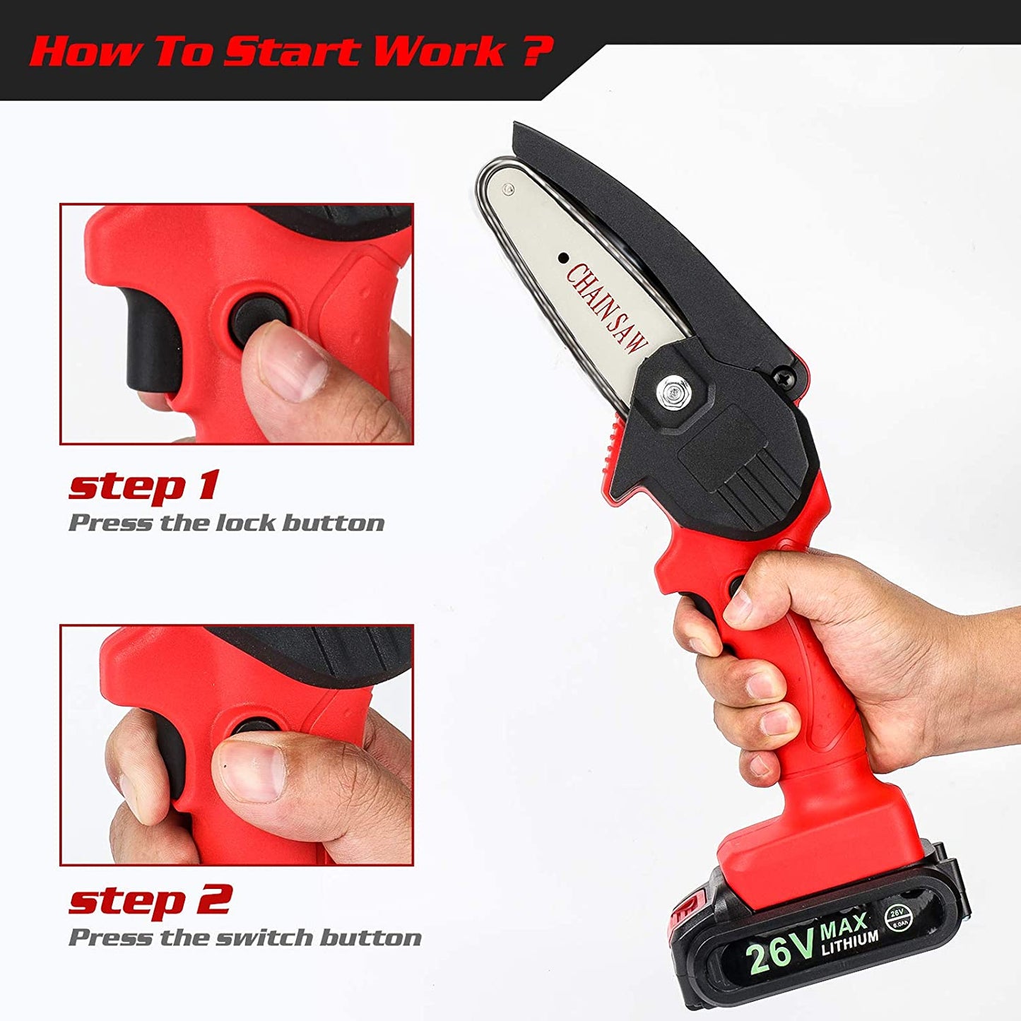 One Hand Electric 21V Chainsaw