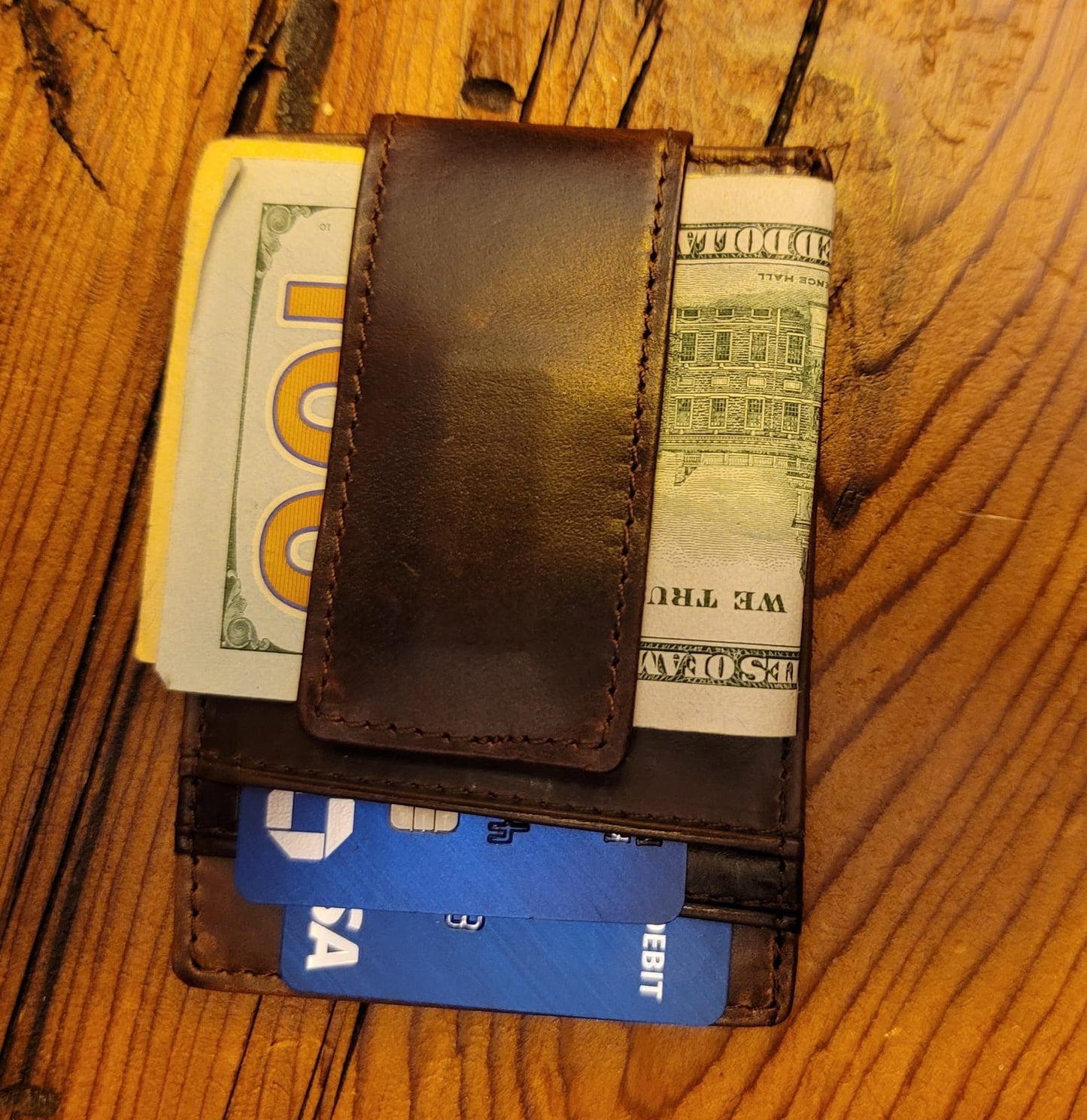 Wallet Clip Rugged Leather - marjan nyc inc