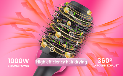 Pink Multi-Functional Electric Hair Straightener and Curler Hot Comb for Women