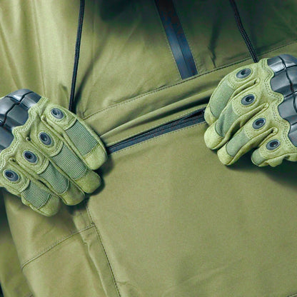 Military Poncho with Storage Pocket - 10,000mm Waterproof Nylon Shelter for Tactical & Survival