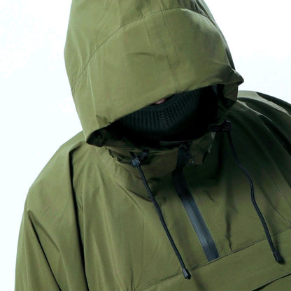 Military Poncho with Storage Pocket - 10,000mm Waterproof Nylon Shelter for Tactical & Survival