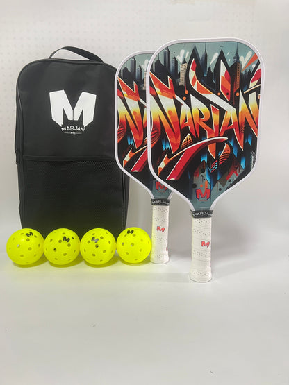 Marjan NYC Carbon Fiber Pickleball Paddle and Paddle Set