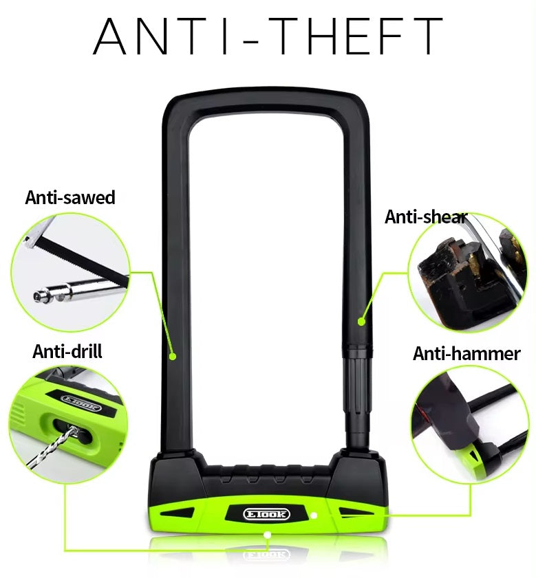 ETOOK Heavy Duty D-lock Bicycle U Shape Locks Strong Bike Scooter Lock