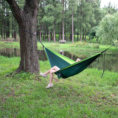 Lightweight Parachute Nylon portable Hammock with tree ropes and carabiner
