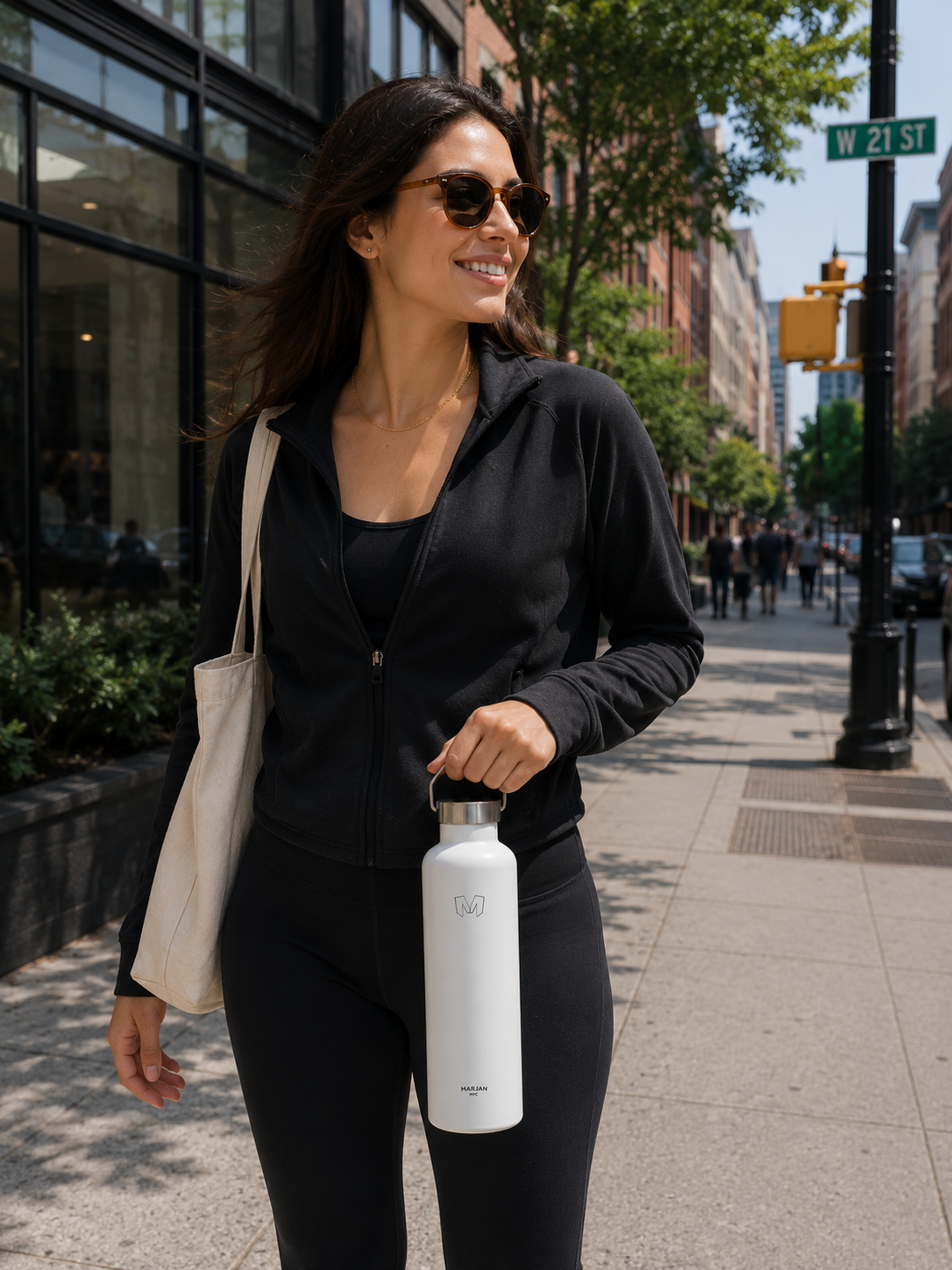 MARJAN 34oz Insulated Stainless Steel Water Bottle