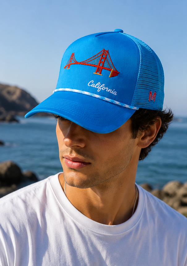 Marjan NYC Iconic U.S. Bridges Series - California Golden Bridge Trucker Hat