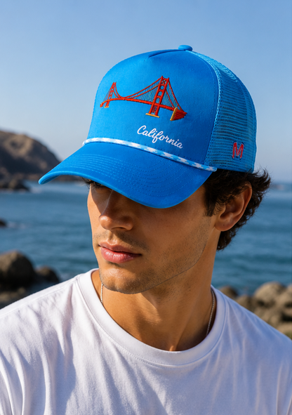 Marjan NYC Iconic U.S. Bridges Series - California Golden Bridge Trucker Hat