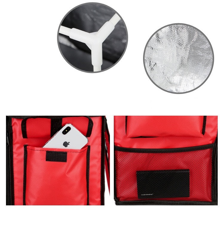 42L Waterproof Insulated Delivery Bag with Backpack Strap