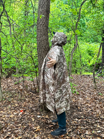 Waterproof Ripstop Rain Poncho with Hood & Storage Bag