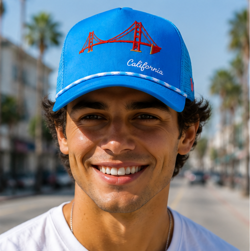 Marjan NYC Iconic U.S. Bridges Series - California Golden Bridge Trucker Hat