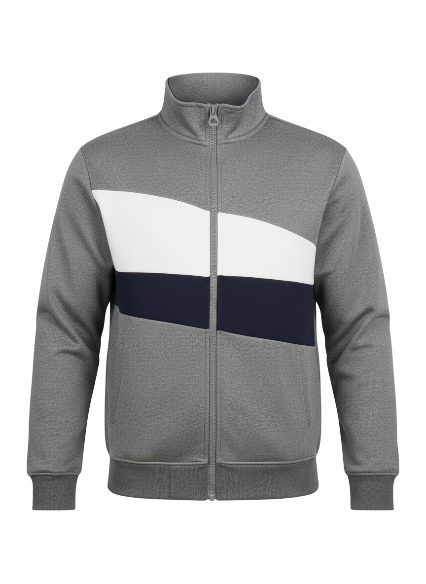 Grey/White/Blue Sports Jacket - Product Only
