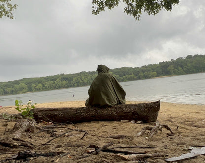 Military Poncho with Storage Pocket - 10,000mm Waterproof Nylon Shelter for Tactical & Survival