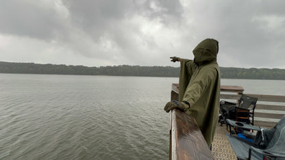 Military Poncho with Storage Pocket - 10,000mm Waterproof Nylon Shelter for Tactical & Survival