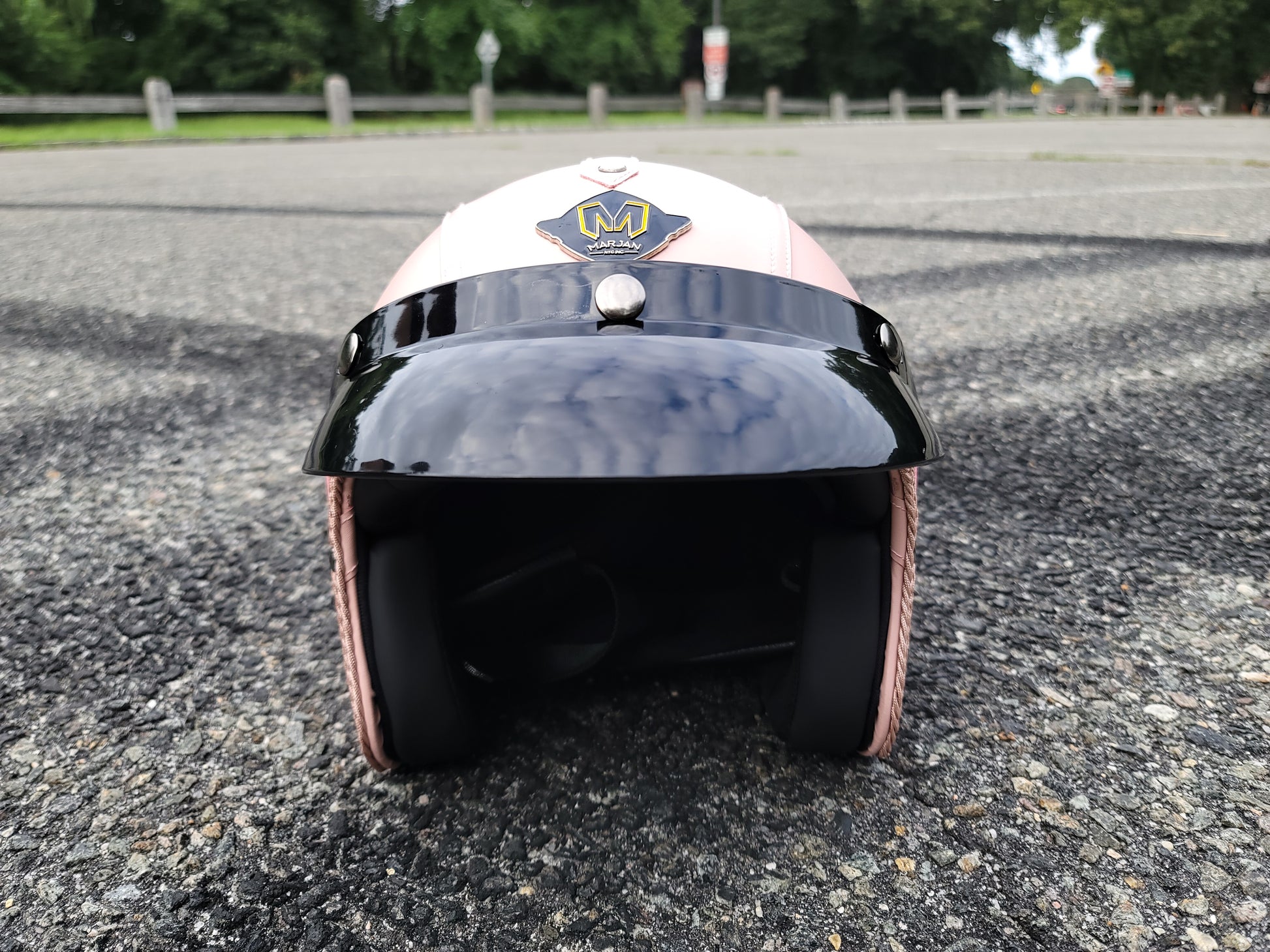 buy motorcycle helmet nyc Marjan Classic ABS Open Face Motorcycle Retro Vintage Leather Helmet – marjan nyc inc