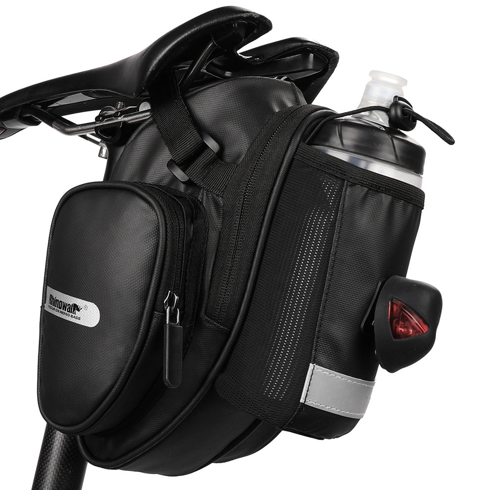 Bike Saddle Bag, Bike Under Seat Bag Seat Post Bag with Water Bottle Pocket