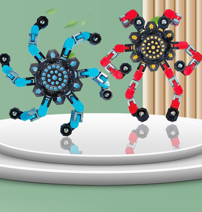 DIY Transformable Chain Mechanical Spiral Twister Fingertip Sensory Fidget Spinners Toy