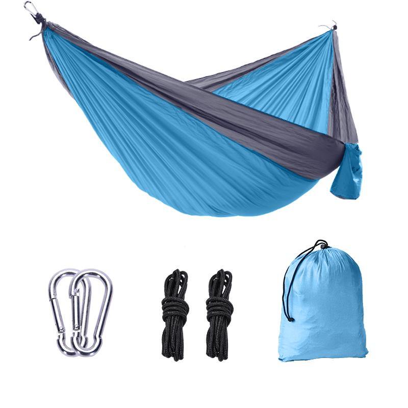 Lightweight Parachute Nylon portable Hammock with tree ropes and carabiner - marjan nyc inc
