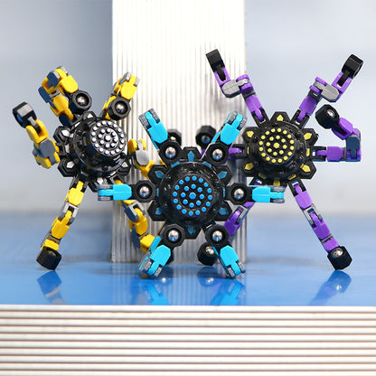 DIY Transformable Chain Mechanical Spiral Twister Fingertip Sensory Fidget Spinners Toy