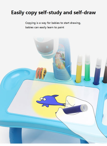 Led Projector Art Drawing Table Toys Kids Painting Board Desk Arts And Crafts Projection Educational Learning Toy