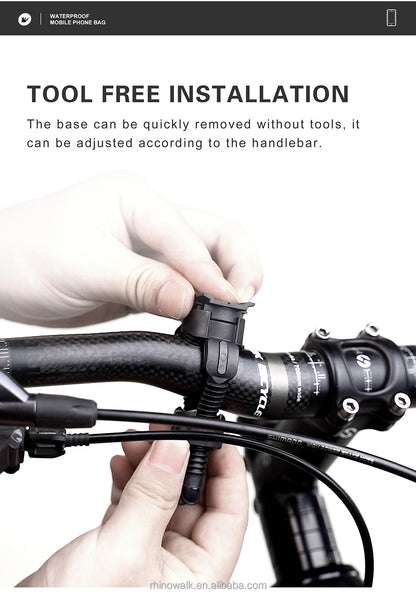 Waterproof Bike Phone Pouch Handlebar Cellphone Dry Bag Pack for Phone Below 7.2"