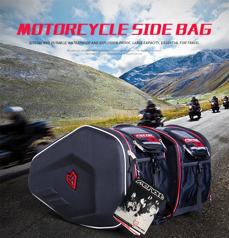 Hard-shell Geometric Helmet Waterproof Tail Bag Motorcycle Side Saddlebag For Riding