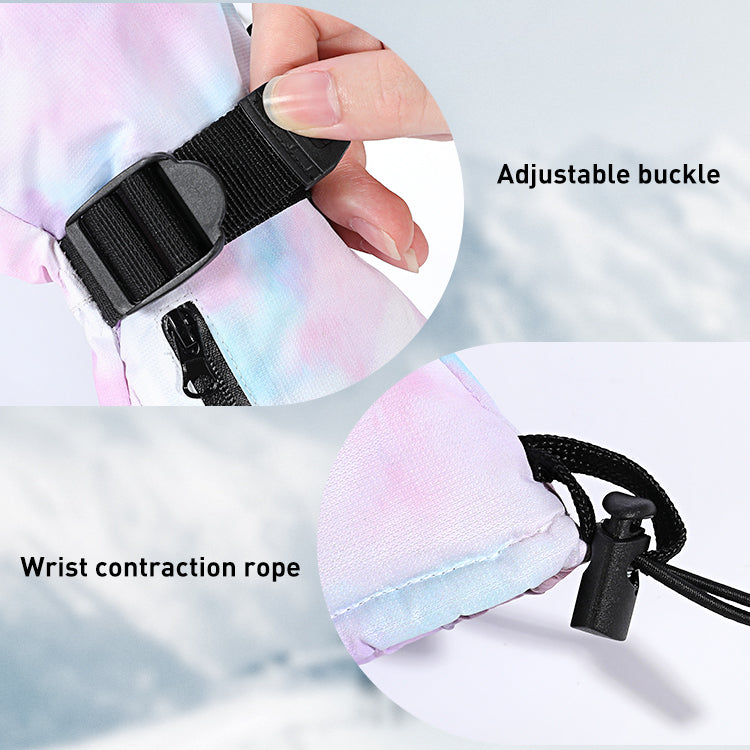 Windproof Waterproof Thick Velvet Winter Sports Outdoor Warm Ski Gloves