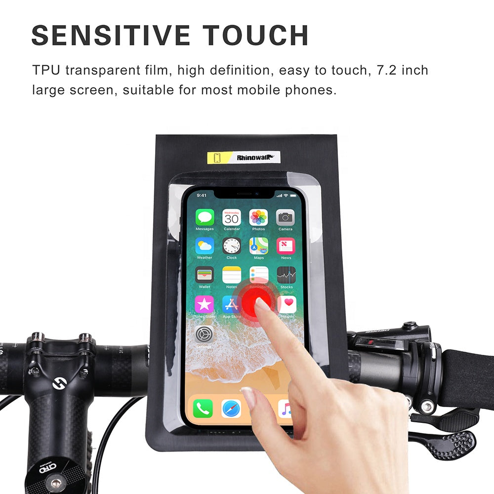 Waterproof Bike Phone Pouch Handlebar Cellphone Dry Bag Pack for Phone Below 7.2"