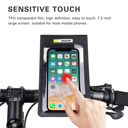 Waterproof Bike Phone Pouch Handlebar Cellphone Dry Bag Pack for Phone Below 7.2"
