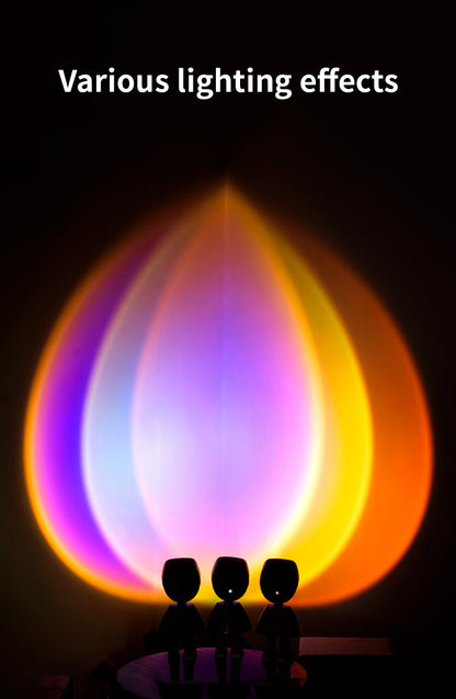 360 Degree Sunset Rainbow Lamp Sunset Rainbow Projection LED Light Lamp