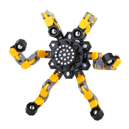 DIY Transformable Chain Mechanical Spiral Twister Fingertip Sensory Fidget Spinners Toy