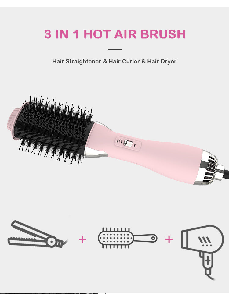 3 in 1 Hot Air Brush Hair Dryer Straightener Curler
