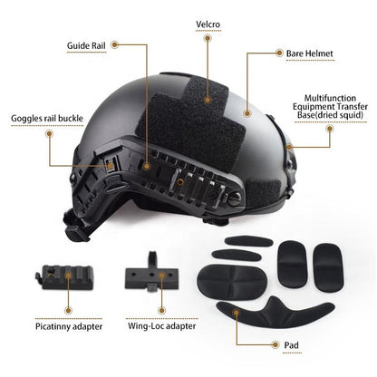 Tactical FAST Helmet - Military Combat Helmet (Ballistic/High-Cut)