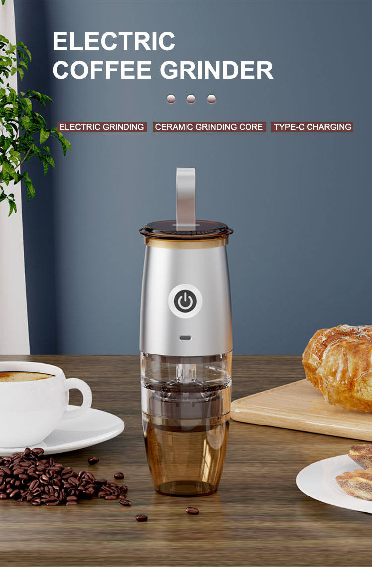 Portable Coffee Grinder, Electric and Manual 2-in-1 Café Grind with 5 Precise Grind Settings