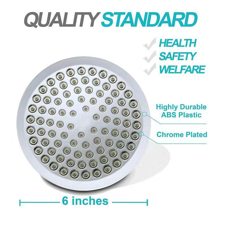 5 Modes 6 Inch High Pressure ABS Chrome Plated Round Rainfall Shower Head