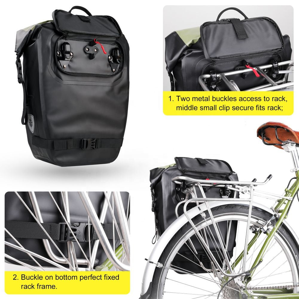 Waterproof 30L Backpack Rack Rear Pannier Packing for Urban