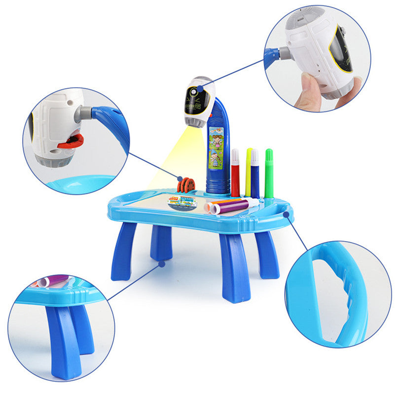 Led Projector Art Drawing Table Toys Kids Painting Board Desk Arts And Crafts Projection Educational Learning Toy