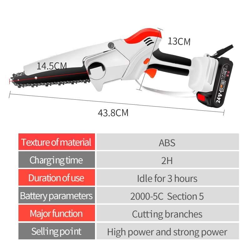 6in Removable Mini Pruning Electric Chainsaw With 24V Lithium Battery Woodworking Tools For Garden Power Tools Electric - marjan nyc inc