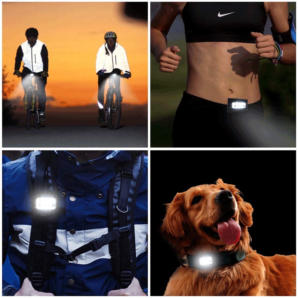 USB High Visibility Safety Running Light Magnetic Clip On Clothing Chest Lamp For Night Running Jogging Ridding