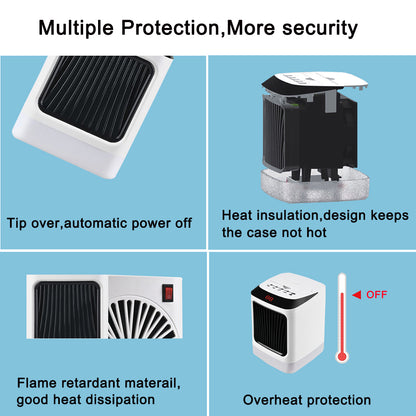 Electric Space Heater with LED Lights & Digital Display