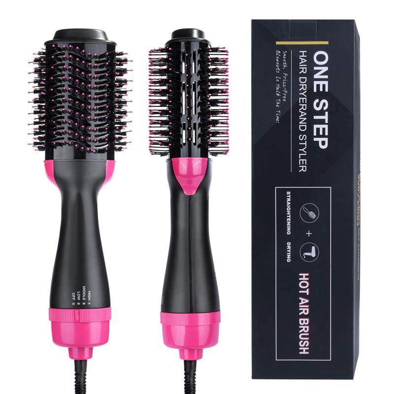Custom Pink Multi-Functional Electric Hair Straightener and Curler Hot Comb for Women - marjan nyc inc