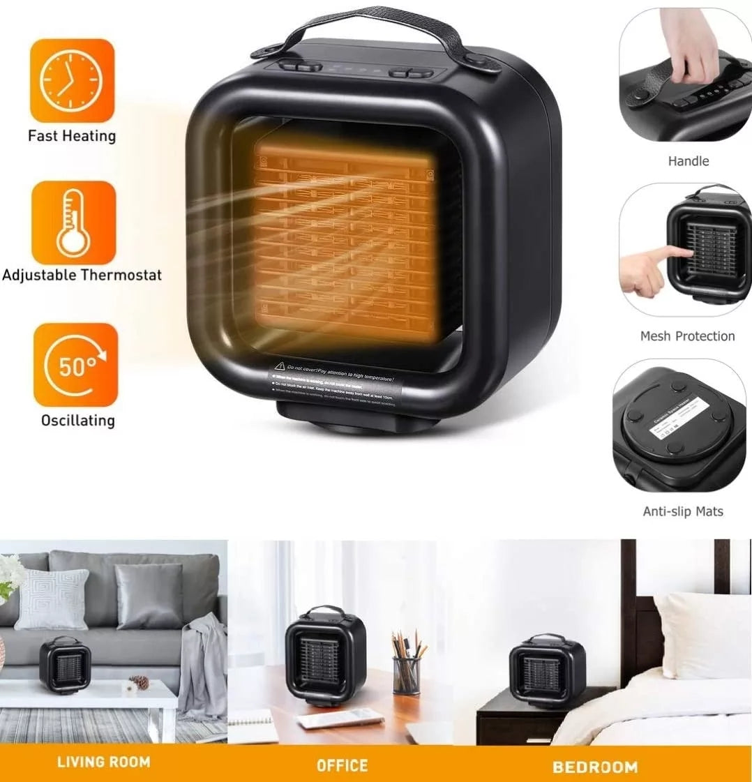 Portable Electric Ceramic Space Fan Heaters for Desk Office Home