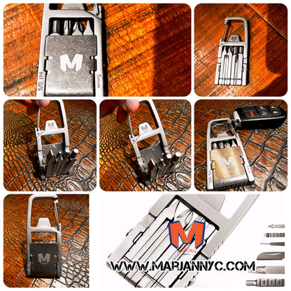 Marjan - Keychain Multitool EDC - 13-in-1 Folding Bike Tool with Screwdriver