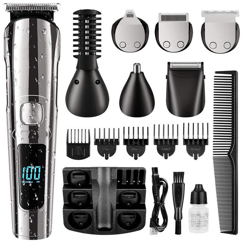 Electric Hair Cut Machine with Low Noise Rechargeable Cordless Close Cutting T Blade Hair Trimmer for Men - marjan nyc inc